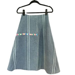 Striped Blue A-Line Skirt